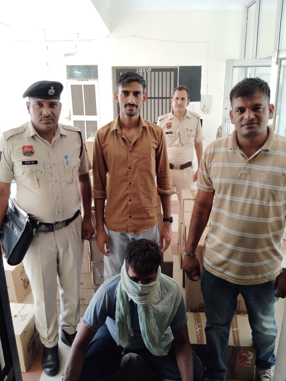 One person arrested with 180 boxes of illegal liquor, vehicle seized.